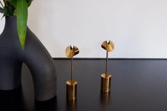 Pierre Forssell Pair of Aniara Candel Stick Holders, Skultuna, circa 1970