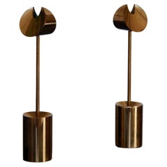 Pierre Forssell Pair of Aniara Candel Stick Holders, Skultuna, circa 1970