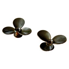 Pierre Forssell, Pair of Early Candelstick for Skultuna circa 1970 Forsell