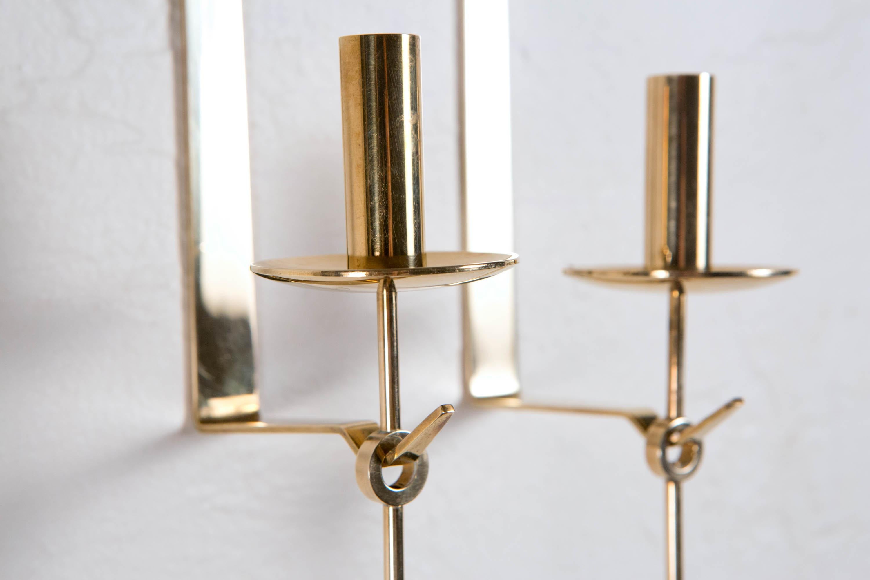 Pierre Forssell, Pair of Pendel Wall Candleholders for Skultuna, Sweden, 1960s 7