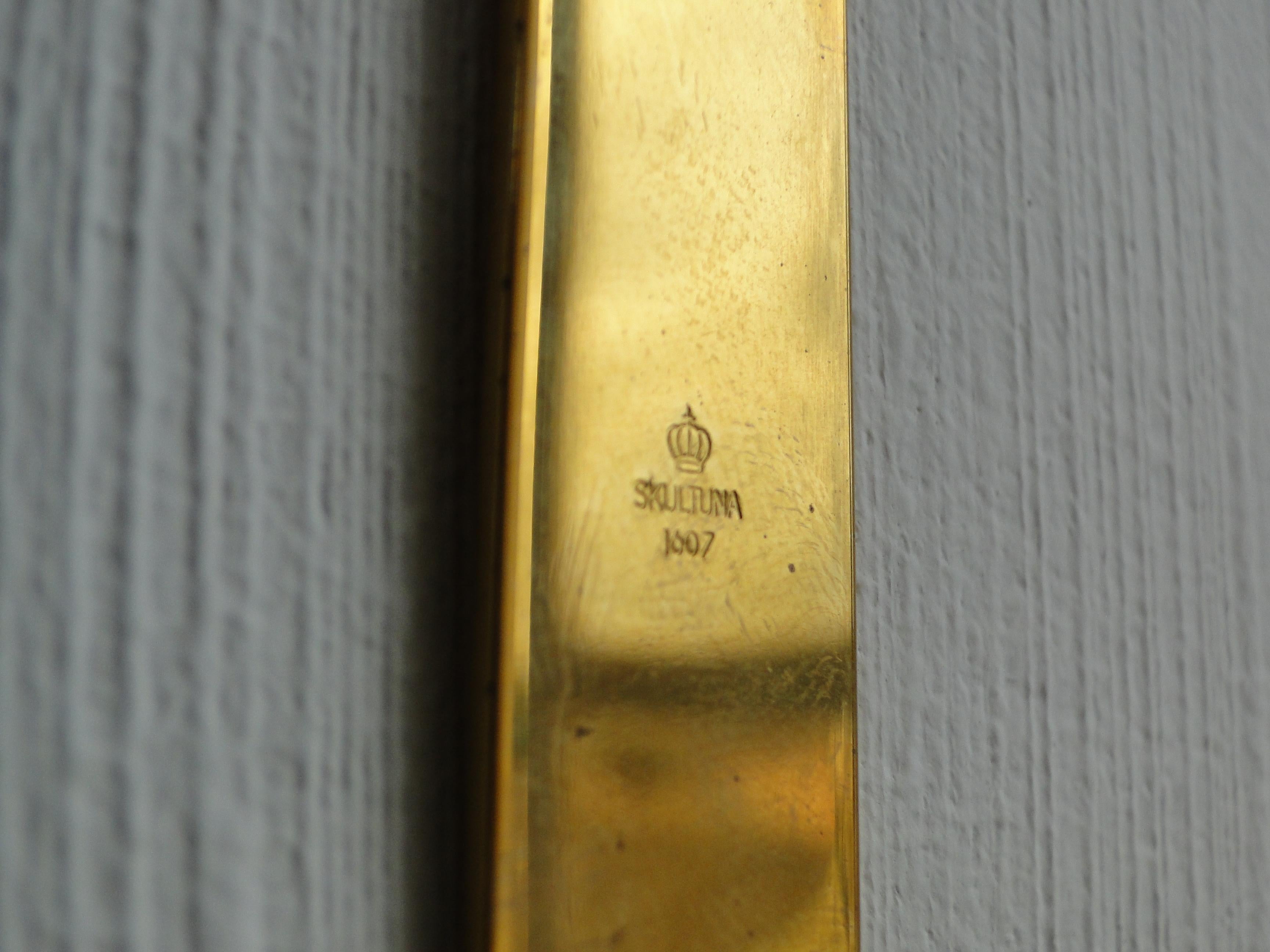 Polished Pierre Forssell Pair of Scandinavian Brass Candlesticks Sweden For Sale