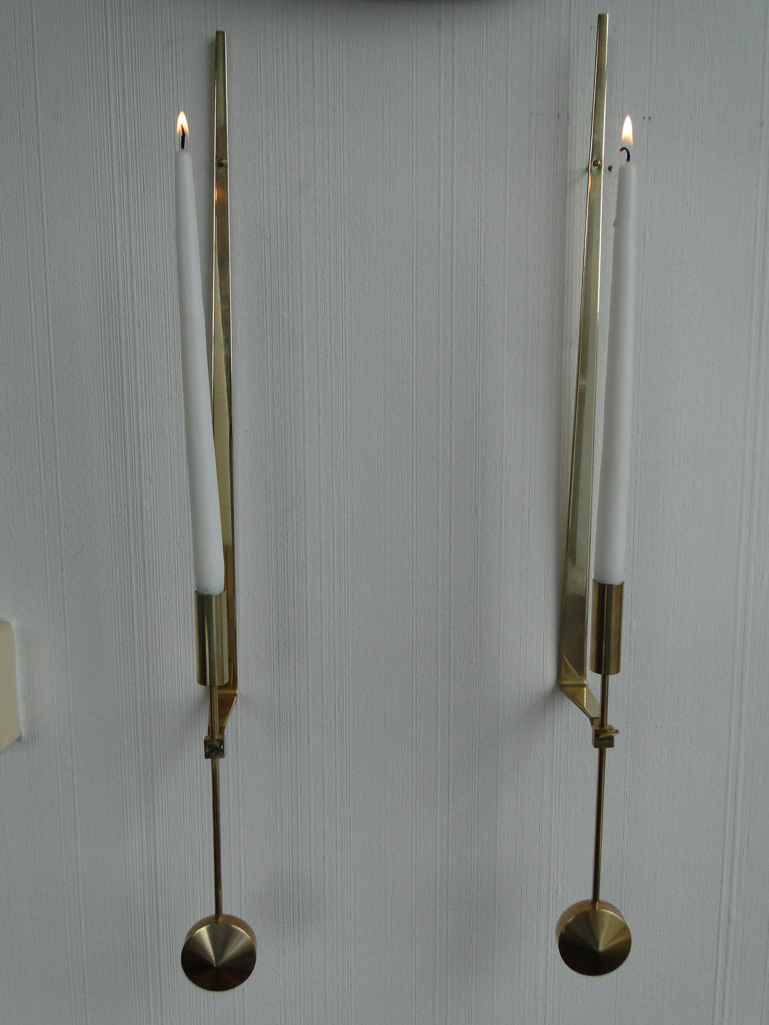 Pierre Forssell 3 of Vintage Scandinavian Brass Candlesticks  Sweden 2