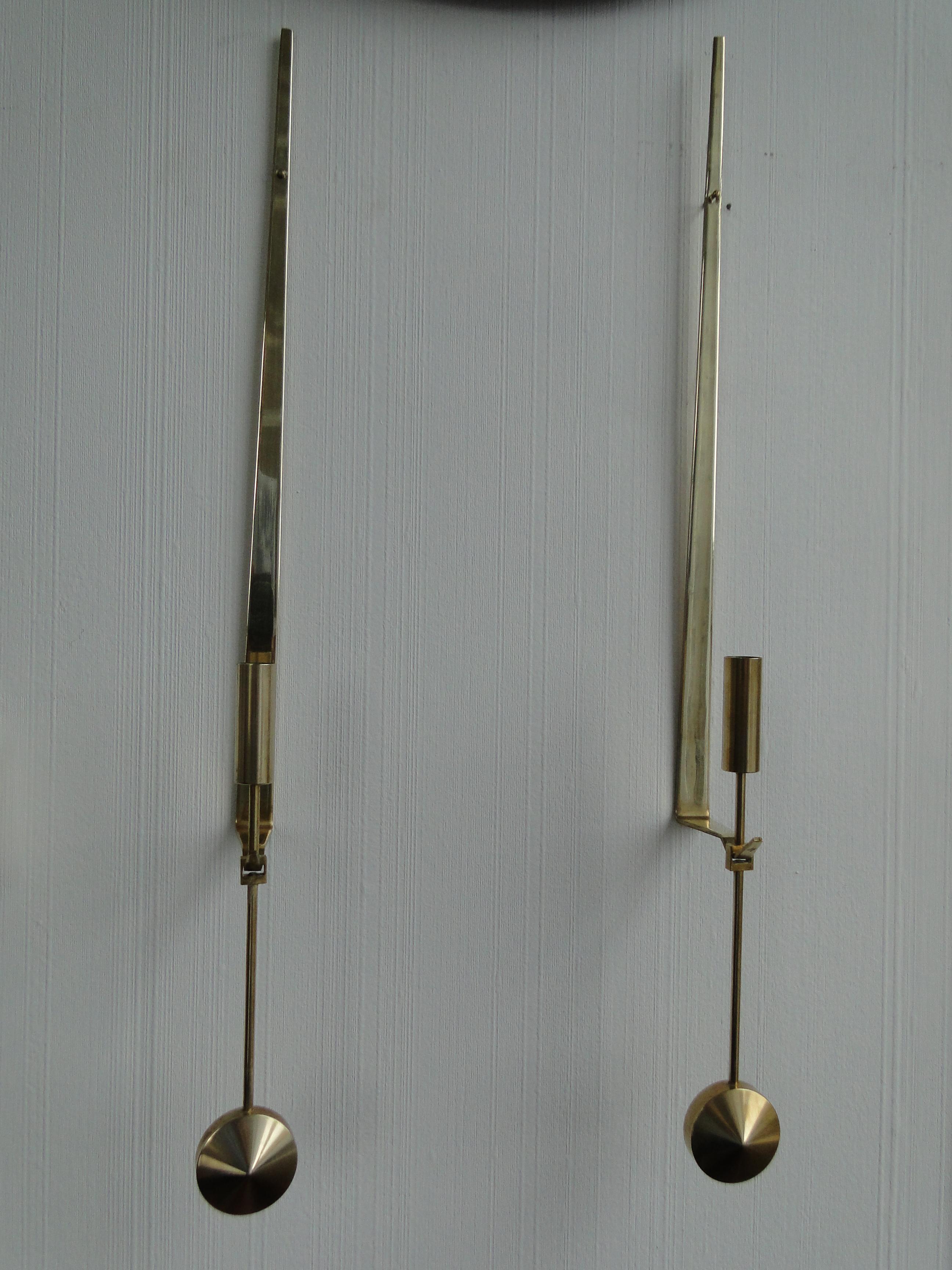 Mid-Century Modern Pierre Forssell 3 of Vintage Scandinavian Brass Candlesticks  Sweden