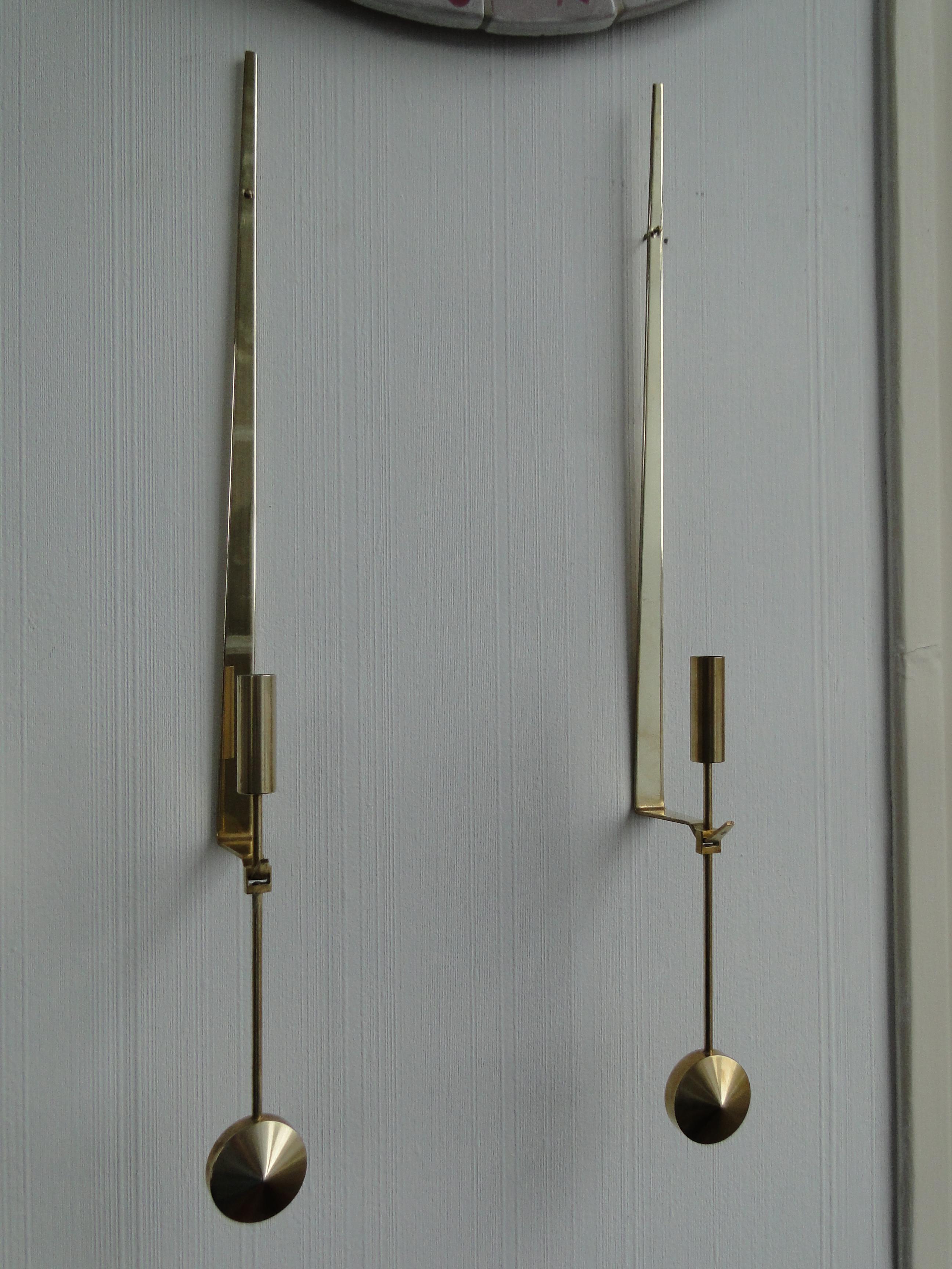 Pierre Forssell 3 of Vintage Scandinavian Brass Candlesticks  Sweden 1