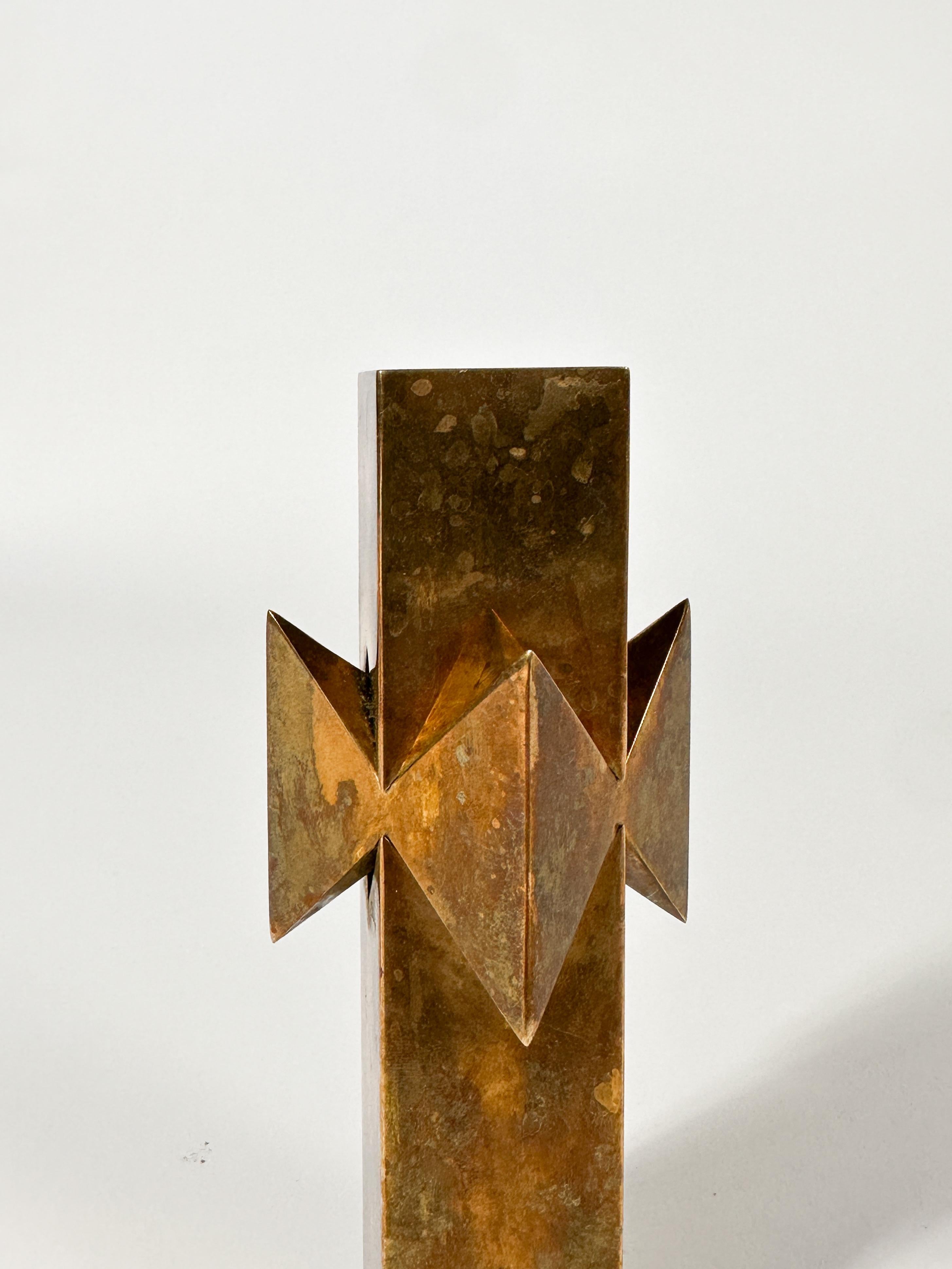 Pierre Forssell Rosett Portacandele in ottone Skultuna Svezia Anni '80 In condizioni buone in vendita a Basel, BS