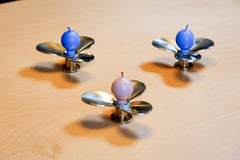 Pierre Forssell, set of 3 early Candelsticks for Skultuna circa 1970 Forsell.