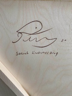 Pierre Fortin Modern Figurative Abstract Charcoal Painting 'Social Engineers'