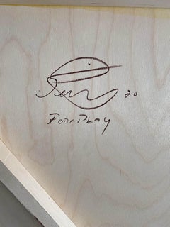 Pierre Fortin Modern Figurative Abstract Charcoal Painting Titled "Foreplay"