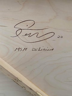 Pierre Fortin Pittura moderna figurativa astratta a carboncino intitolata MSM Delirium