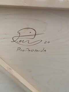 Pierre Fortin Modern Figurative Abstract Charcoal Painting Titled Propaganda