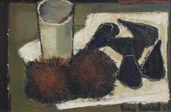 Pierre Fournel, 'Still Life with Sea Urchins and Mussels', Oil on Board, 1961