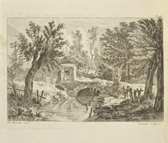 Antique Countryside - Etching by Pierre-François Laurent - 18th Century