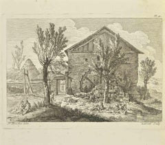 Antique Countryside - Etching by Pierre-François Laurent - 18th Century