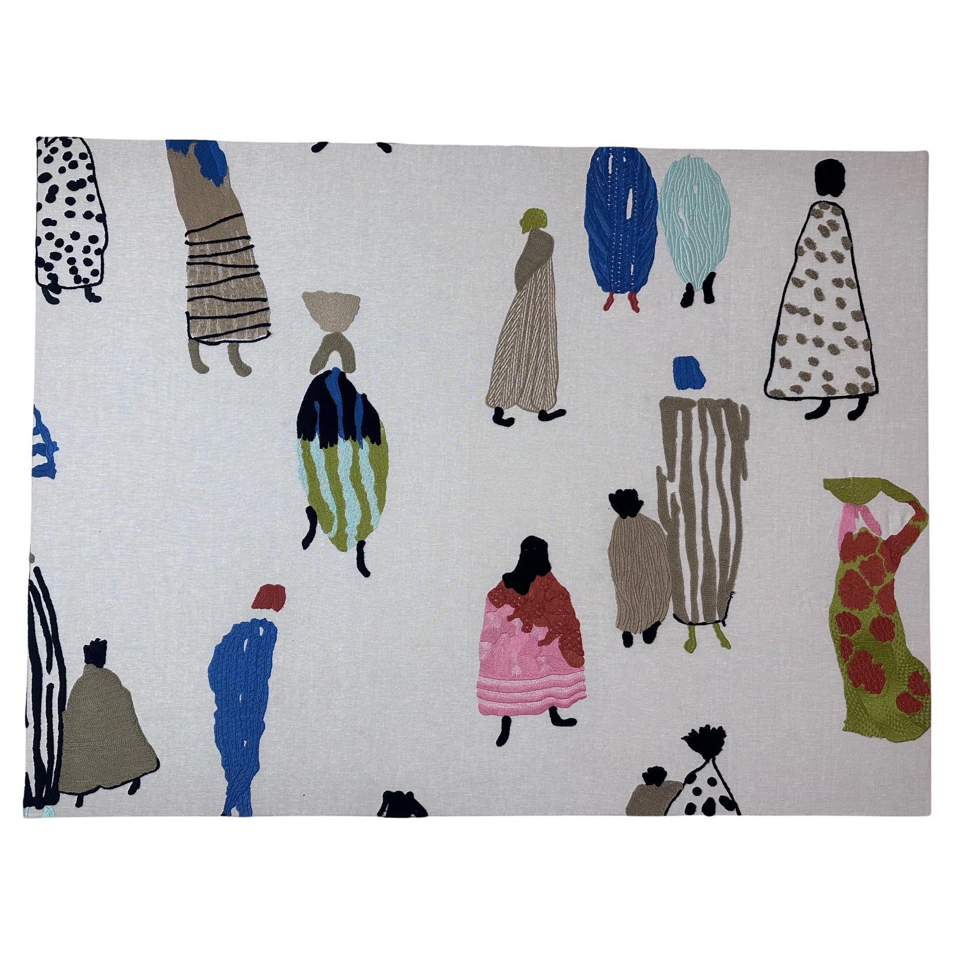 Pierre Frey Hand-Embroidered Fabric Artwork on Canva