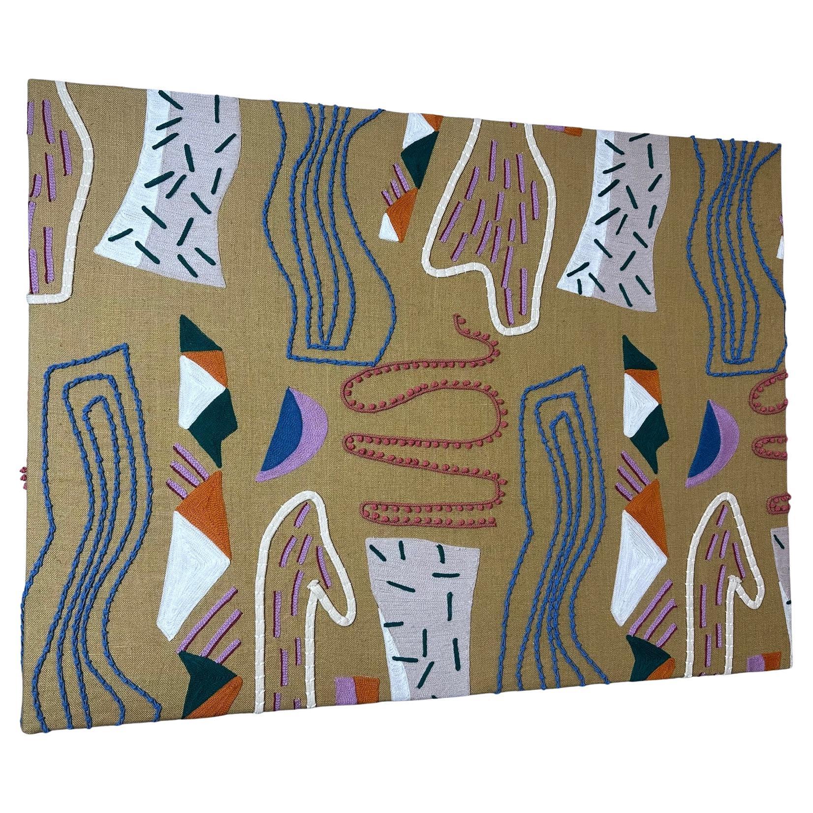 Pierre Frey Hand-Embroidered Fabric Artwork on Canva