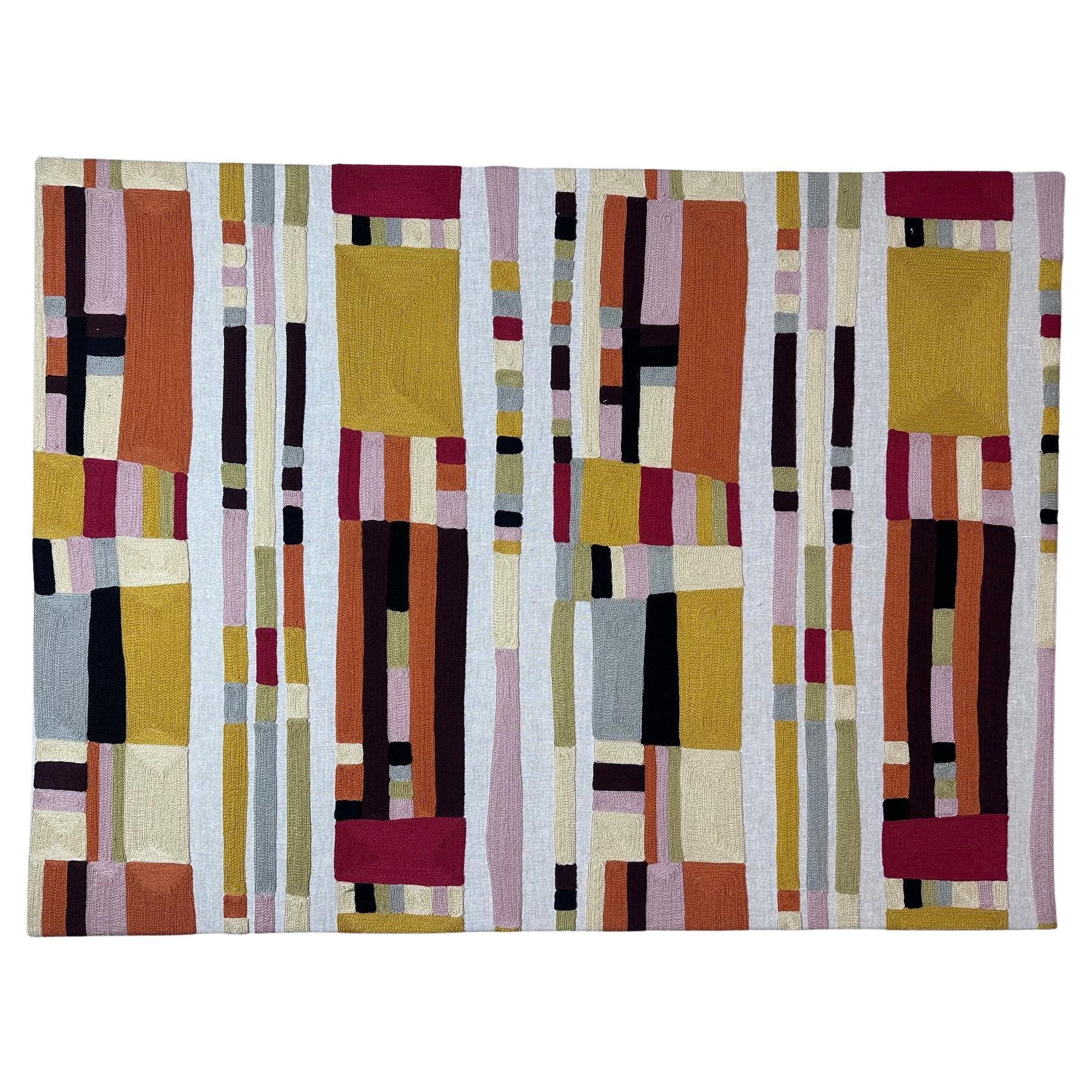 Pierre Frey Hand-Embroidered Fabric Artwork on Canva