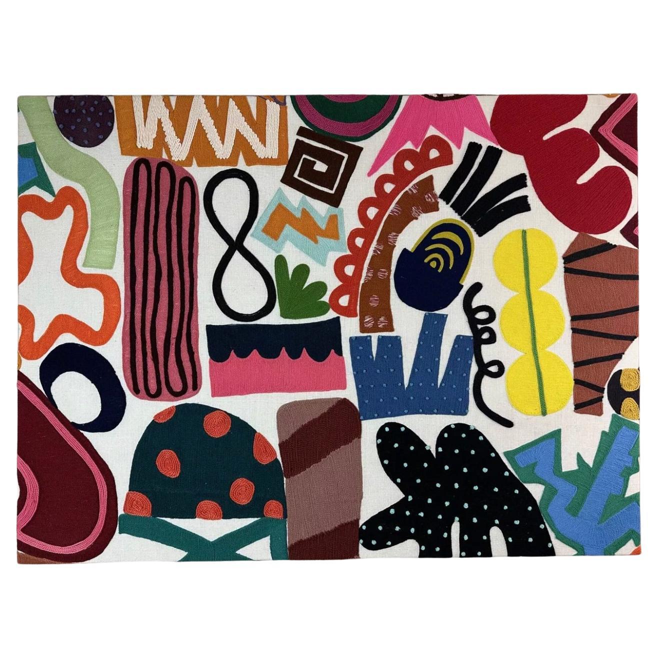 Pierre Frey Hand-Embroidered Fabric Artwork on Canva