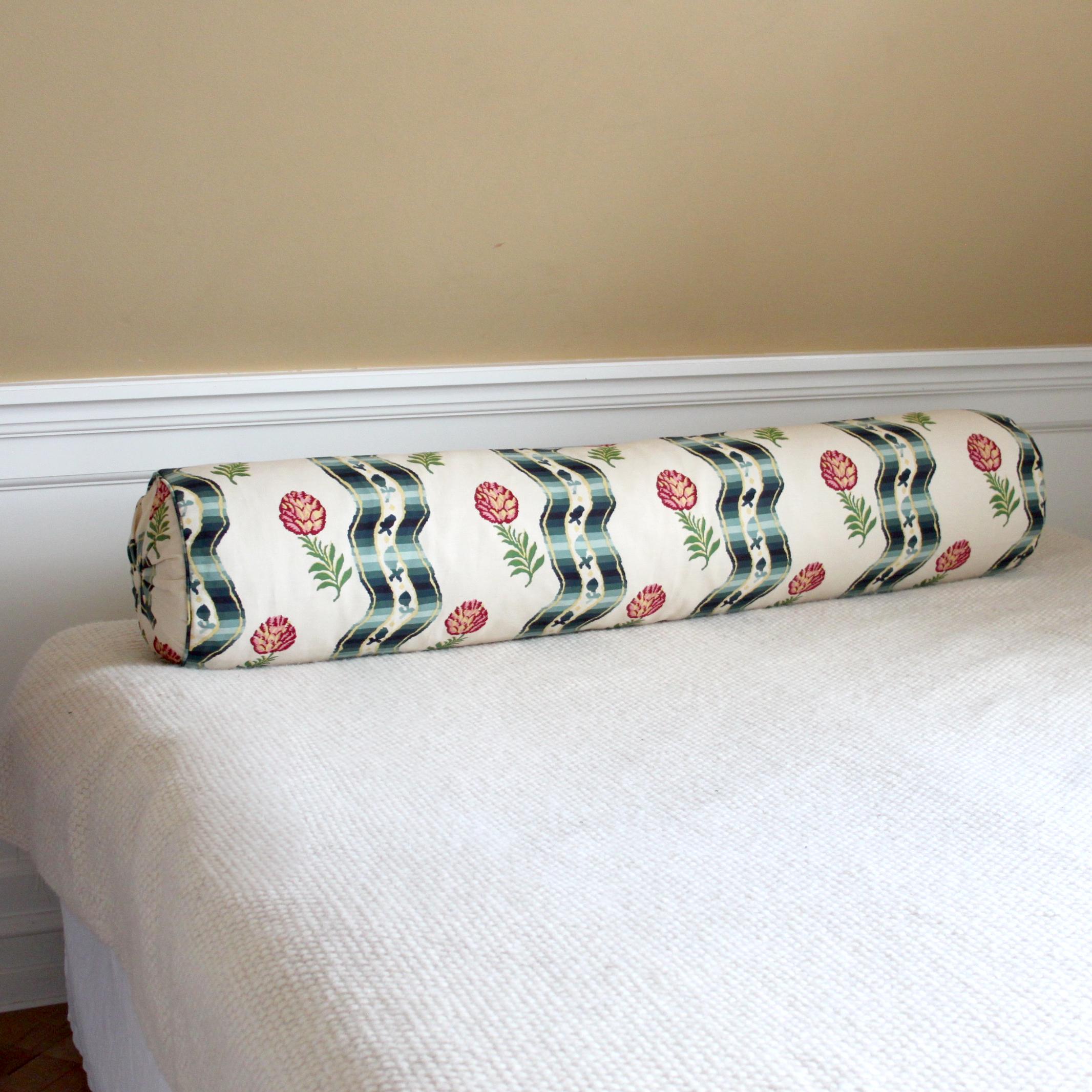 A beautiful handcrafted bolster cushion in classic fabric by The House of Pierre Frey. 

The bolster cushion is made with piping and fitted with zipper. 

The size is perfect for a king size bed. A poetic attribution to any interior.

Please see