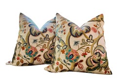 Pierre Frey “Les Colonies” Braquenié Embroidered Down-Filled 22" Pillows- a Pair