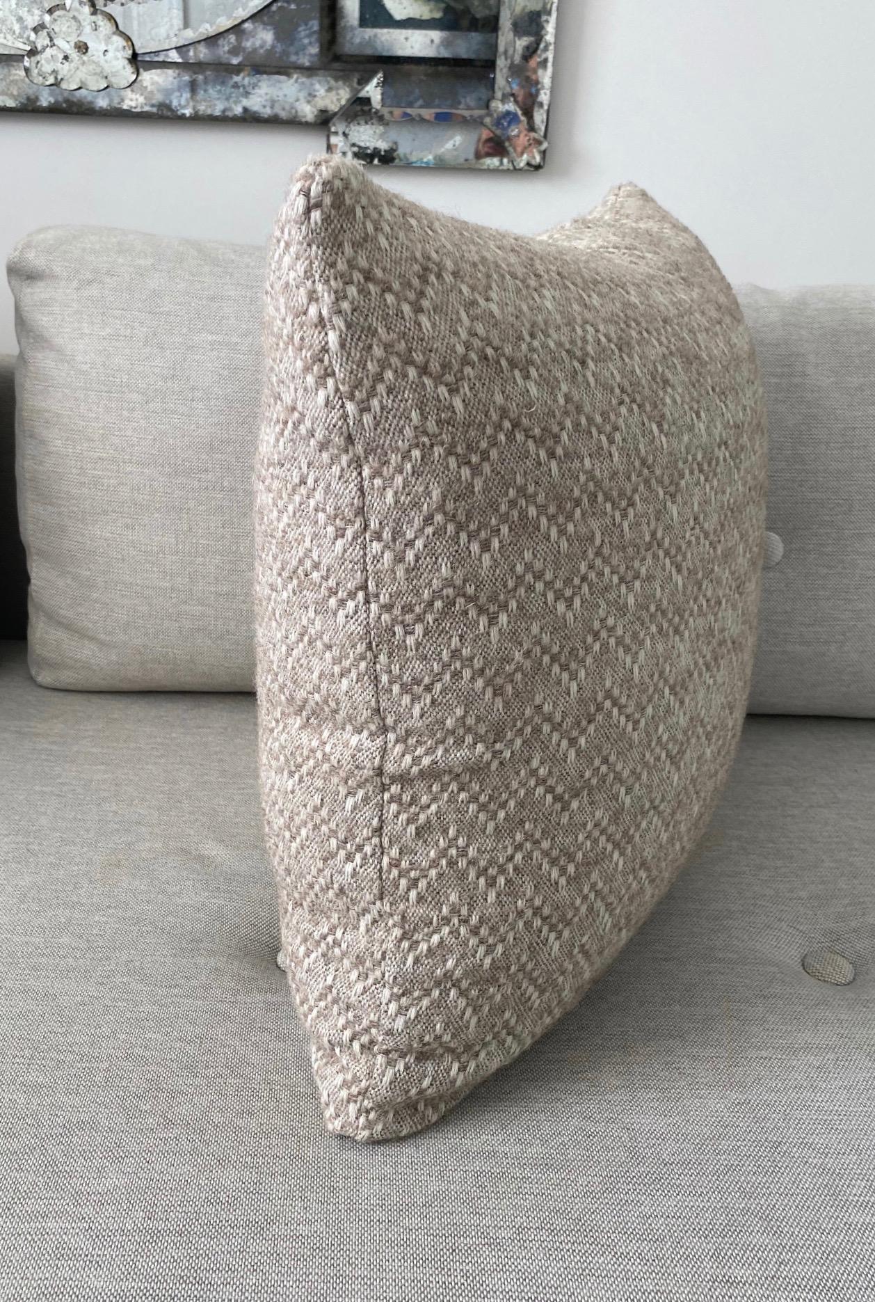 Pierre Frey Organic Wool, Alpaca, and Mohair Chevron Luxe Pillow in Taupe 4
