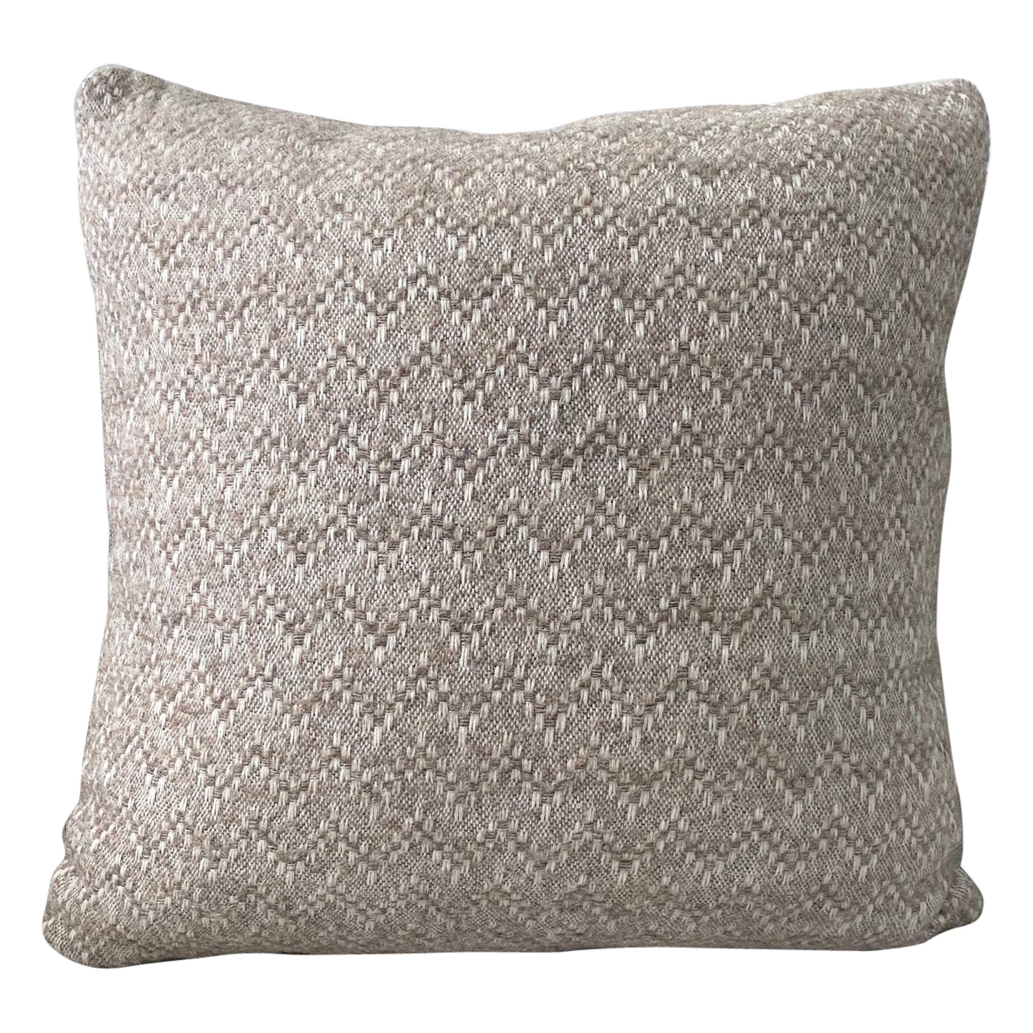 Pierre Frey Organic Wool, Alpaca, and Mohair Chevron Luxe Pillow in Taupe