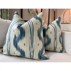 Pierre Frey "Toiles De Nantes" in Ancien Bleu Down-Filled 16" Pillow
