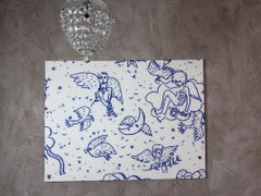 Pierre Frey x Castelbajac Hand-Embroidered Fabric Artwork on Canva