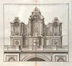 Französische Pfeifenorgel-Design, Gravur des späten 18. Jahrhunderts