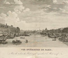 Pierre Gabriel Bernhault ca. 1800 Engraving "Vue intérieure de Paris"