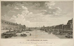 Vue intérieure de Paris prise du milieu du Pont Royal regardant le Pont Neuf