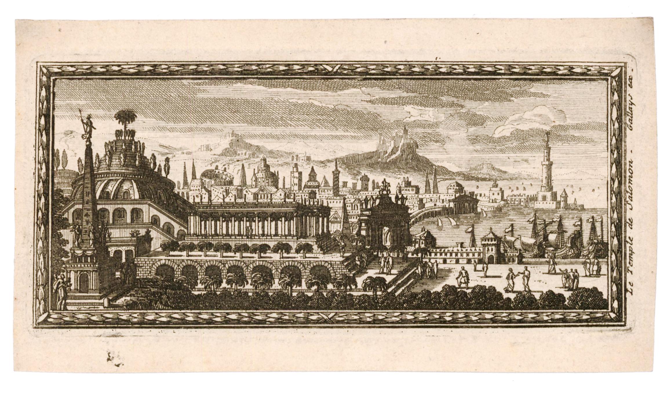 Temple of Solomon & Jerusalem Engravings - Print by Pierre Gallays 