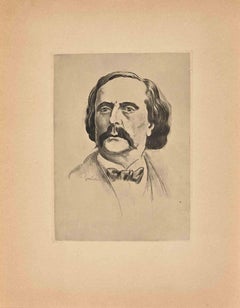Portrait of Jules Barbey d'Aurevilly - Etching by Pierre Gandon - 1930