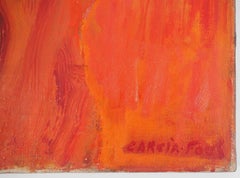 Joven roja con collar - Óleo original sobre lienzo, Firmado