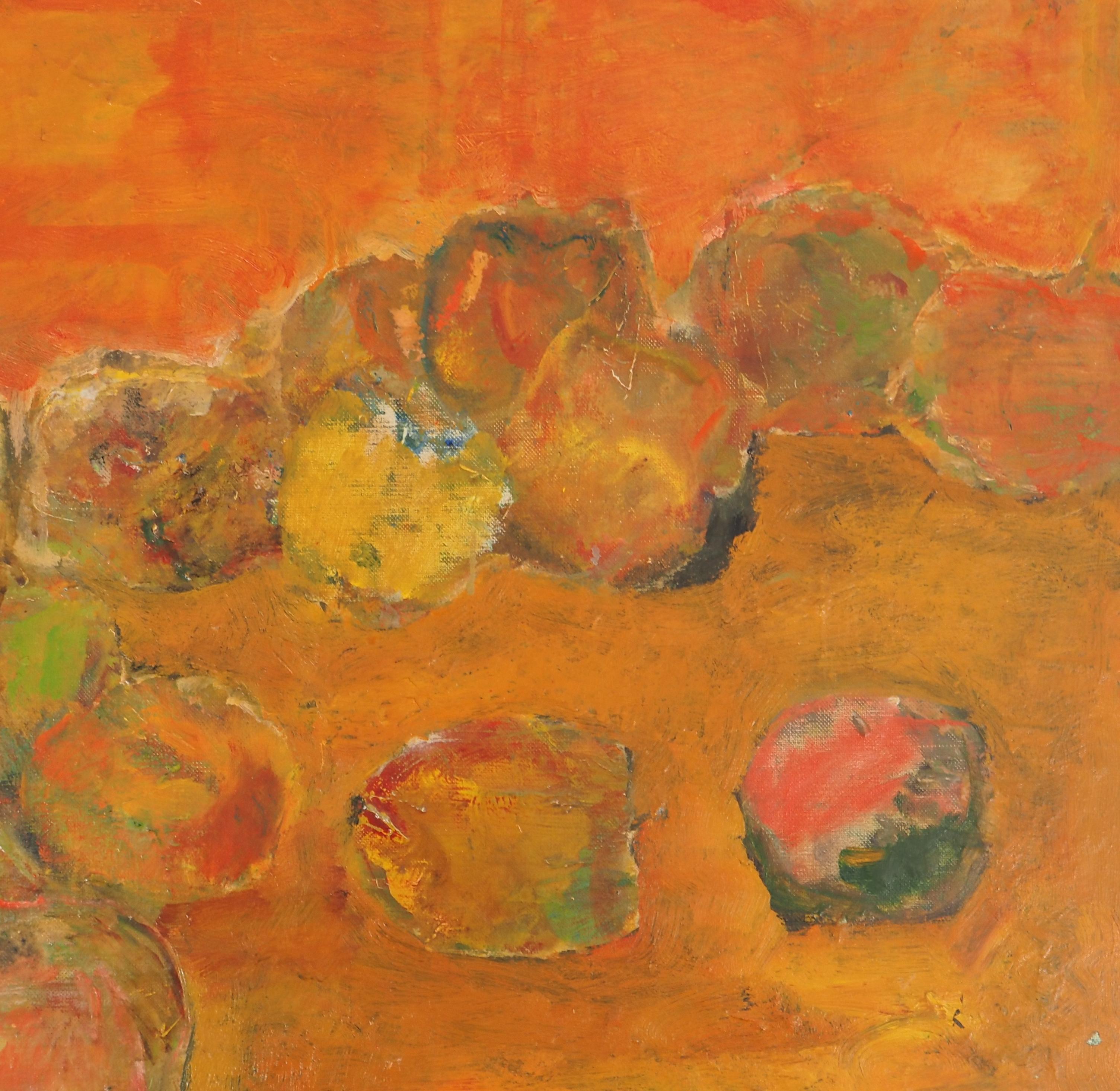 Tribute to Cezanne: 14 Äpfel – Originales Ölgemälde auf Leinwand, signiert im Angebot 1