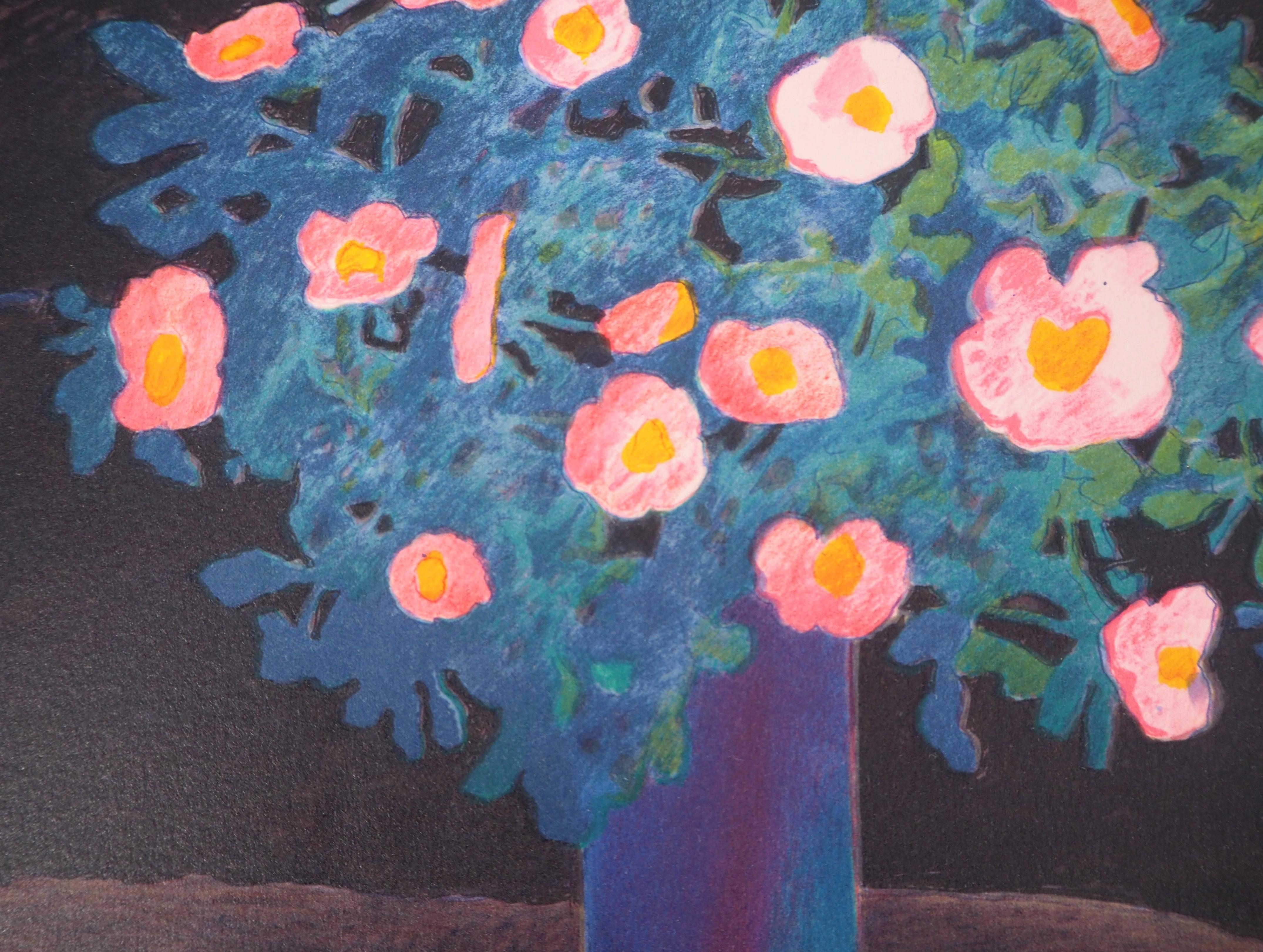 L'arbre à fleurs - Lithographie originale, signée - Gris Landscape Print par Pierre Garcia Fons