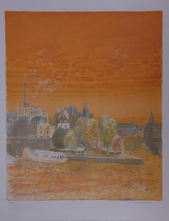 Paris : Notre Dame at the Sunshine - Handsigned lithograph (Mourlot 1973)