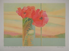 Poppies - Original lithograph, Signed