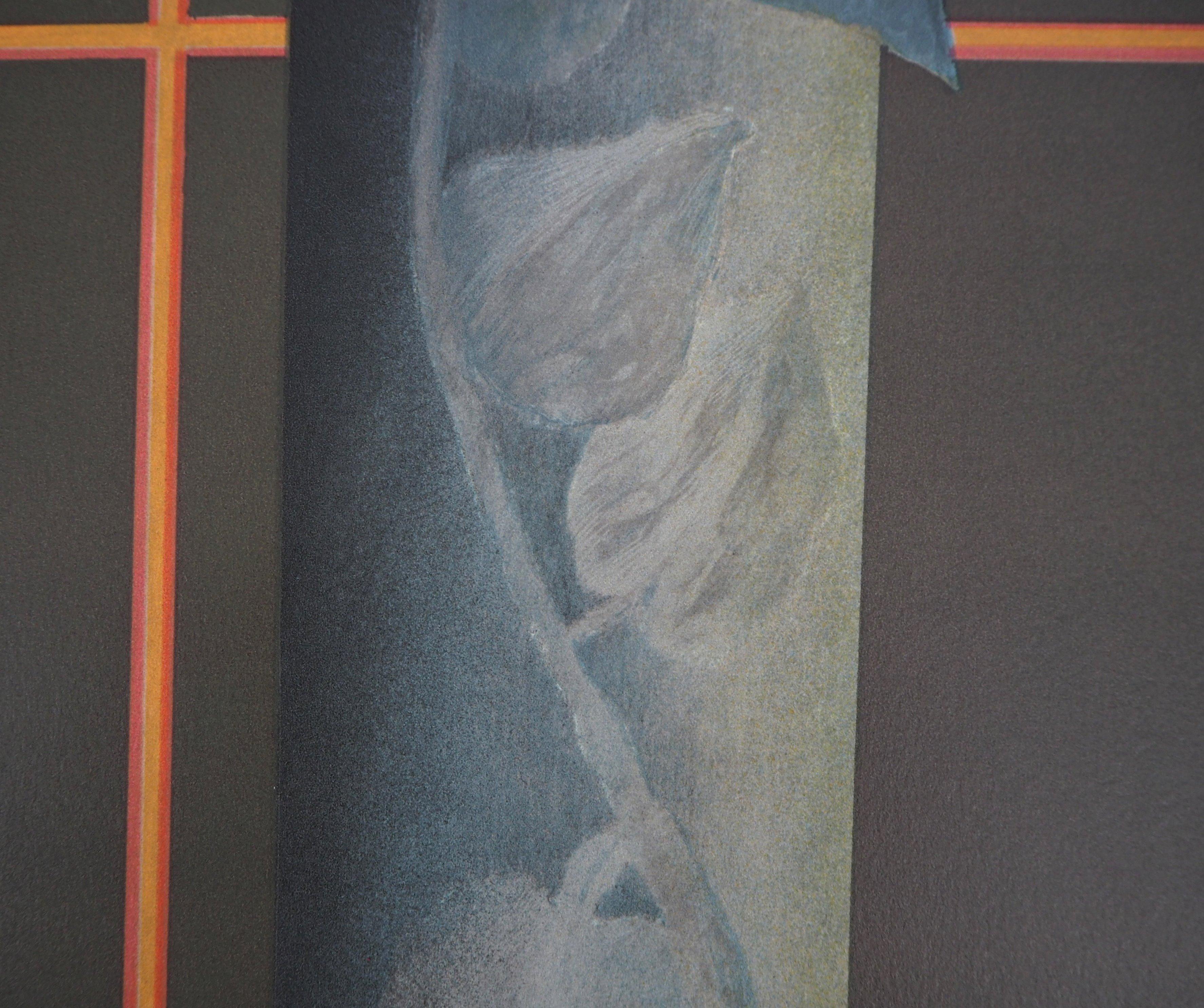 Red Rose - Original lithograph, Signed - Modern Print by Pierre Garcia Fons