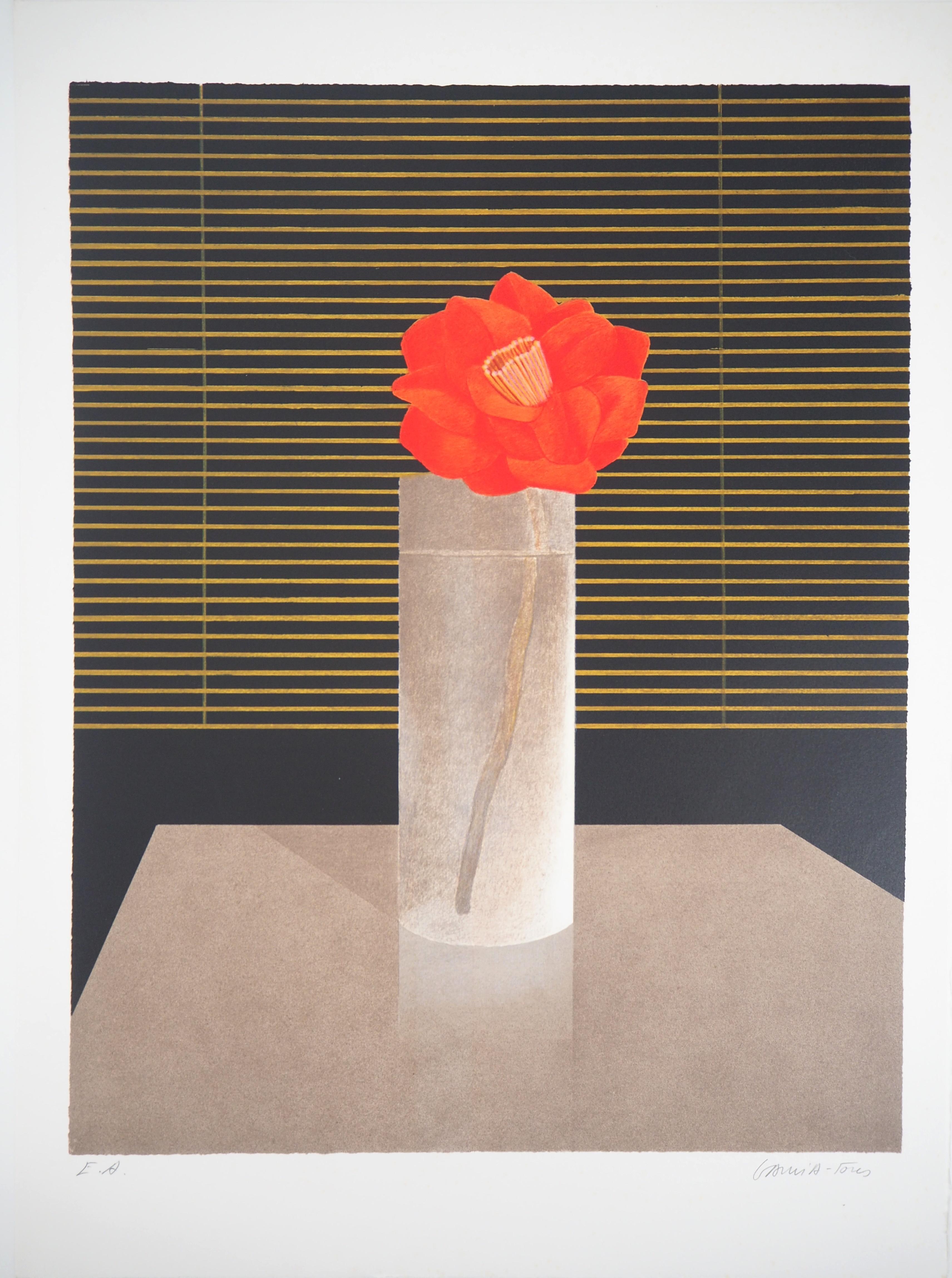 Pierre Garcia Fons Still-Life Print - Rose Cornelia - Original lithograph, Signed