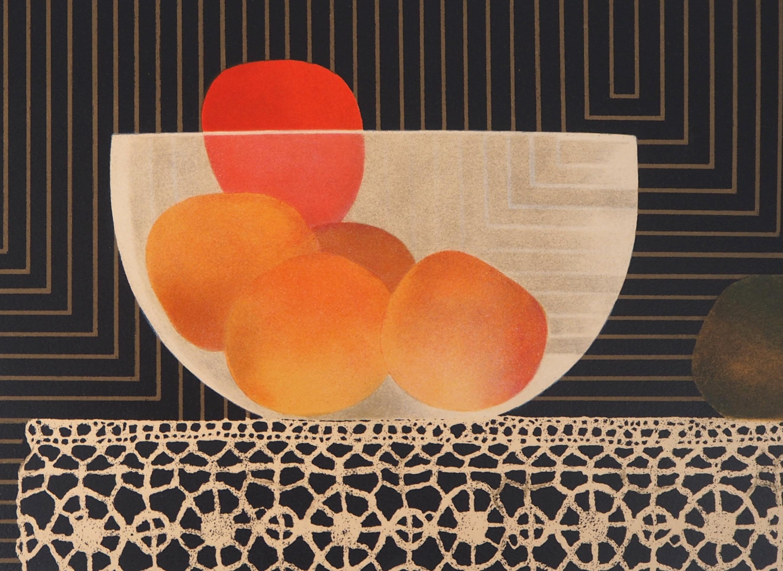Still Life with Apples - Original lithograph, Signed - Modern Print by Pierre Garcia Fons