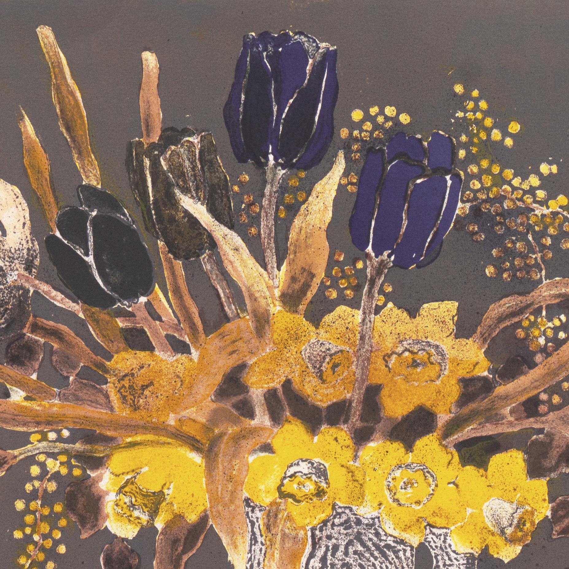 „Stillleben der Tulpen und Orchideen“, Academie Chaumiere, MAM Paris, Benezit im Angebot 5