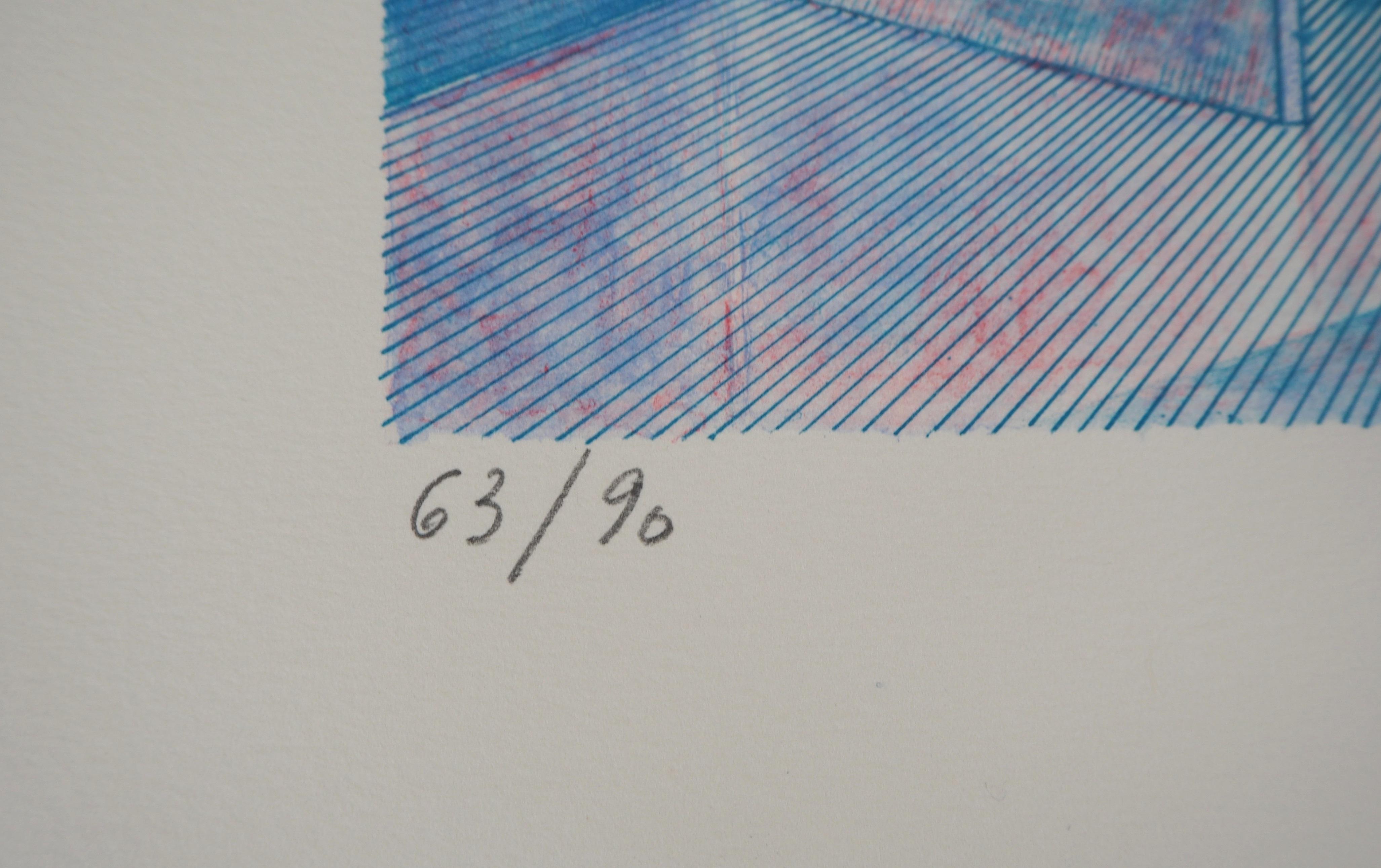 Finestra spalancata - litografia originale, firmata e numerata in vendita 1