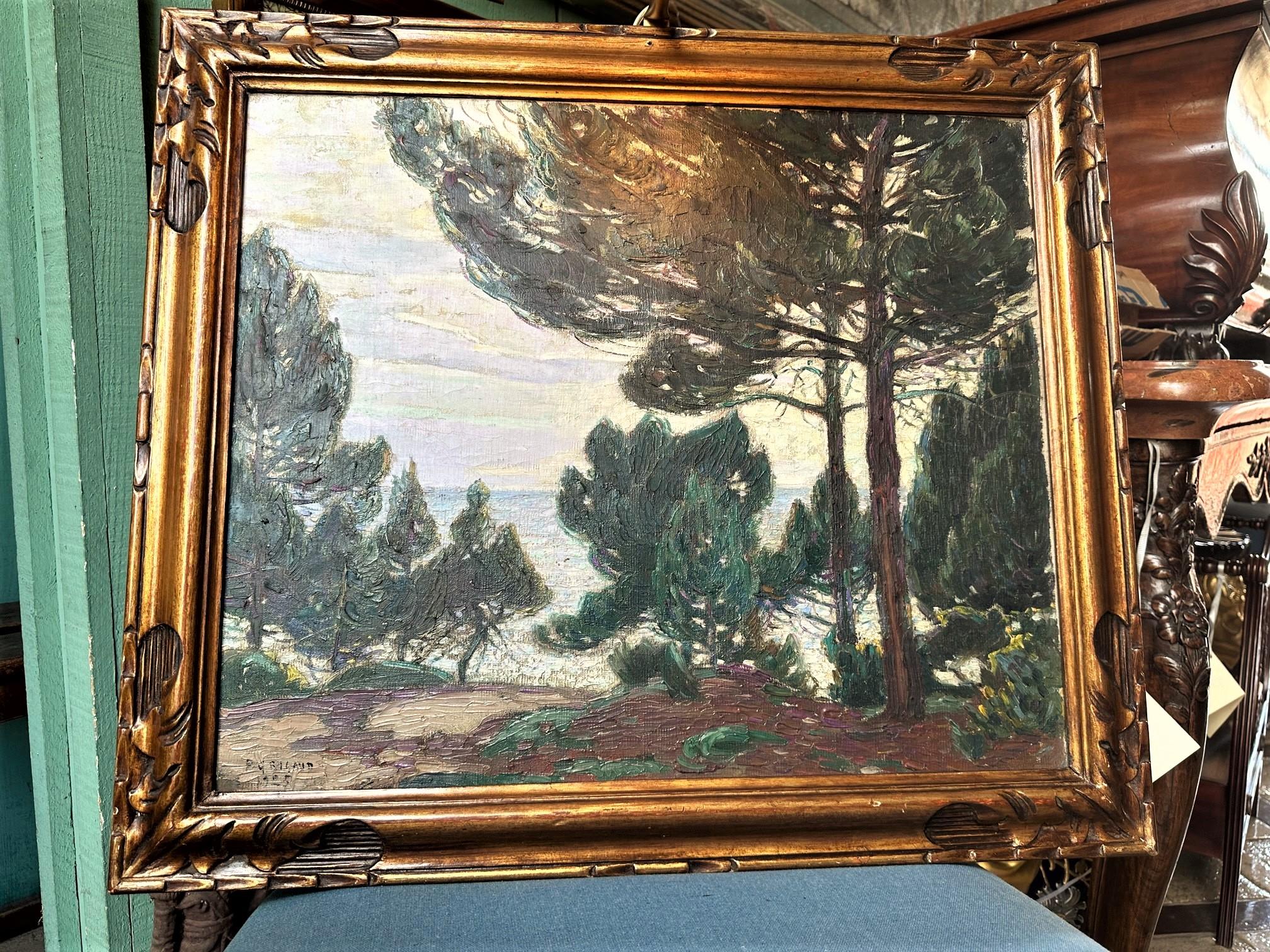 Hand-Crafted Pierre Gaston Rigaud Oil on Canvas Painting 