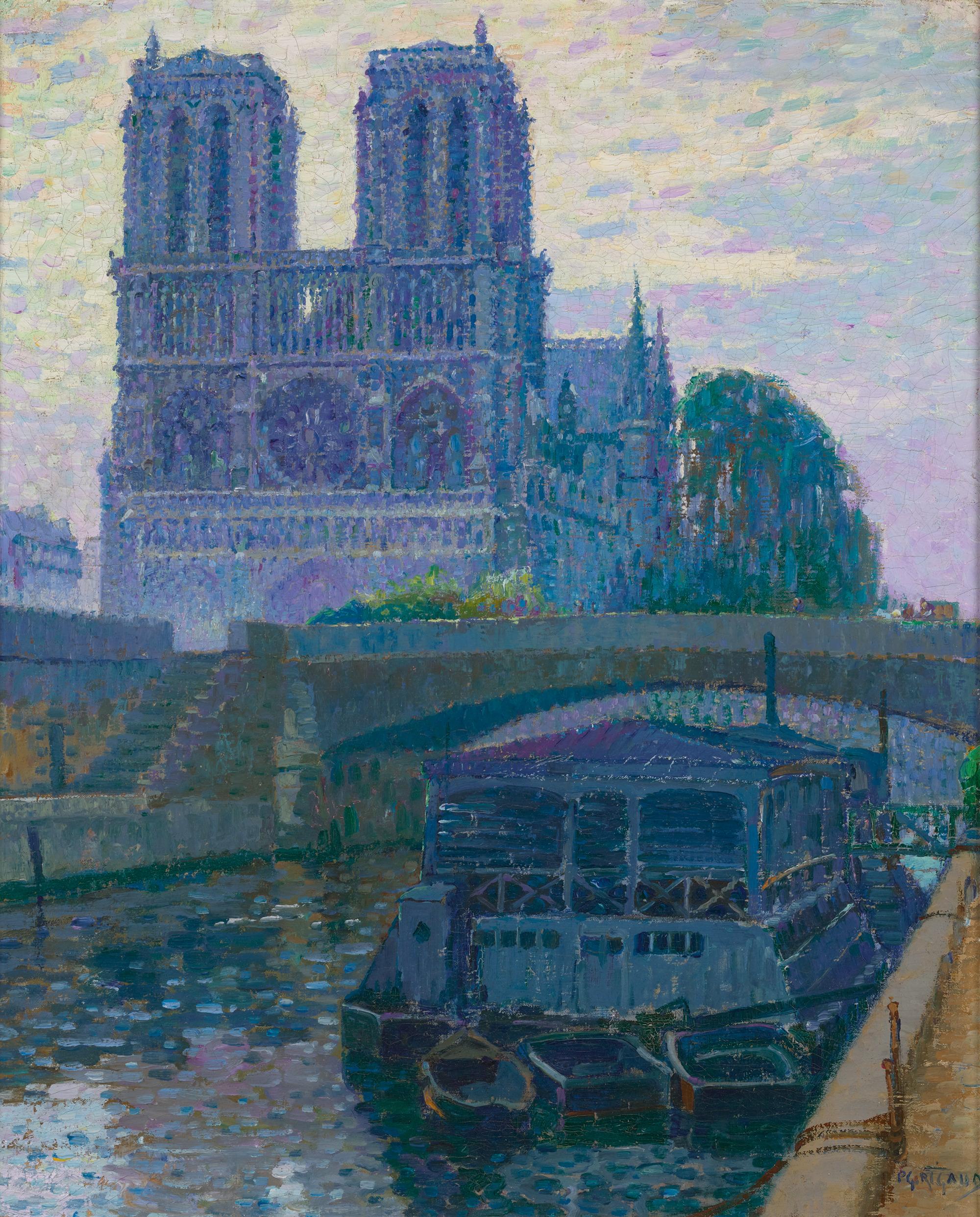 Pierre Gaston Rigaud
1874–1939  French

Notre Dame, Paris

Oil on canvas
Signed "P. G. Rigaud" (lower right)

This extraordinary oil on canvas titled Notre Dame, Paris is a magnificent snapshot of the City of Lights by the celebrated French artist