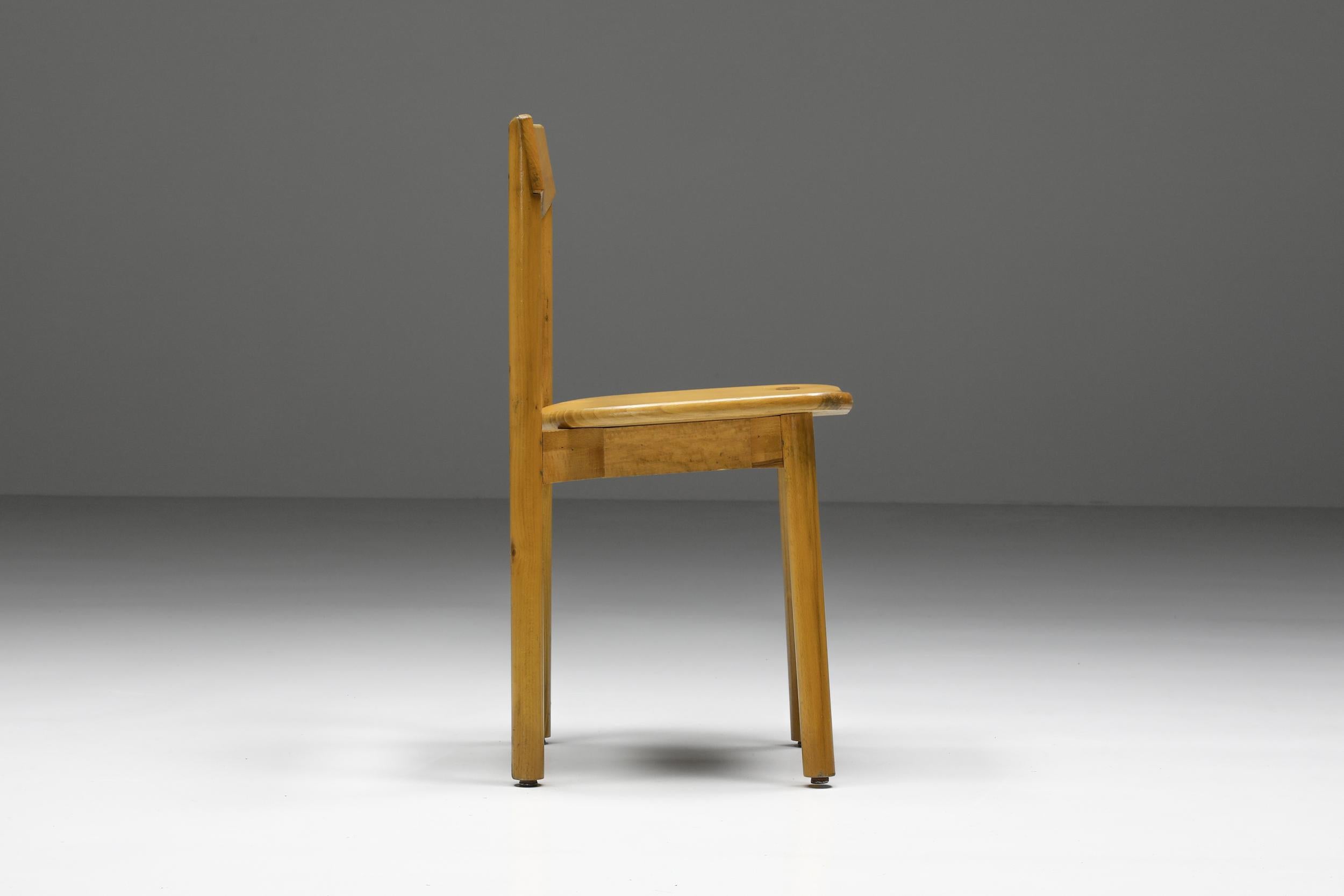 Pierre Gautier-Delaye Dining Chairs, Mid-Century Modern, Beech, French Organic 2