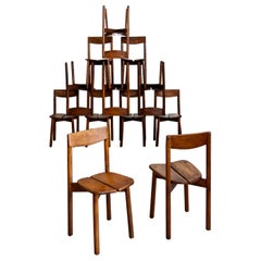 Chaises de salle à manger Pierre Gautier Delaye:: lot de 12