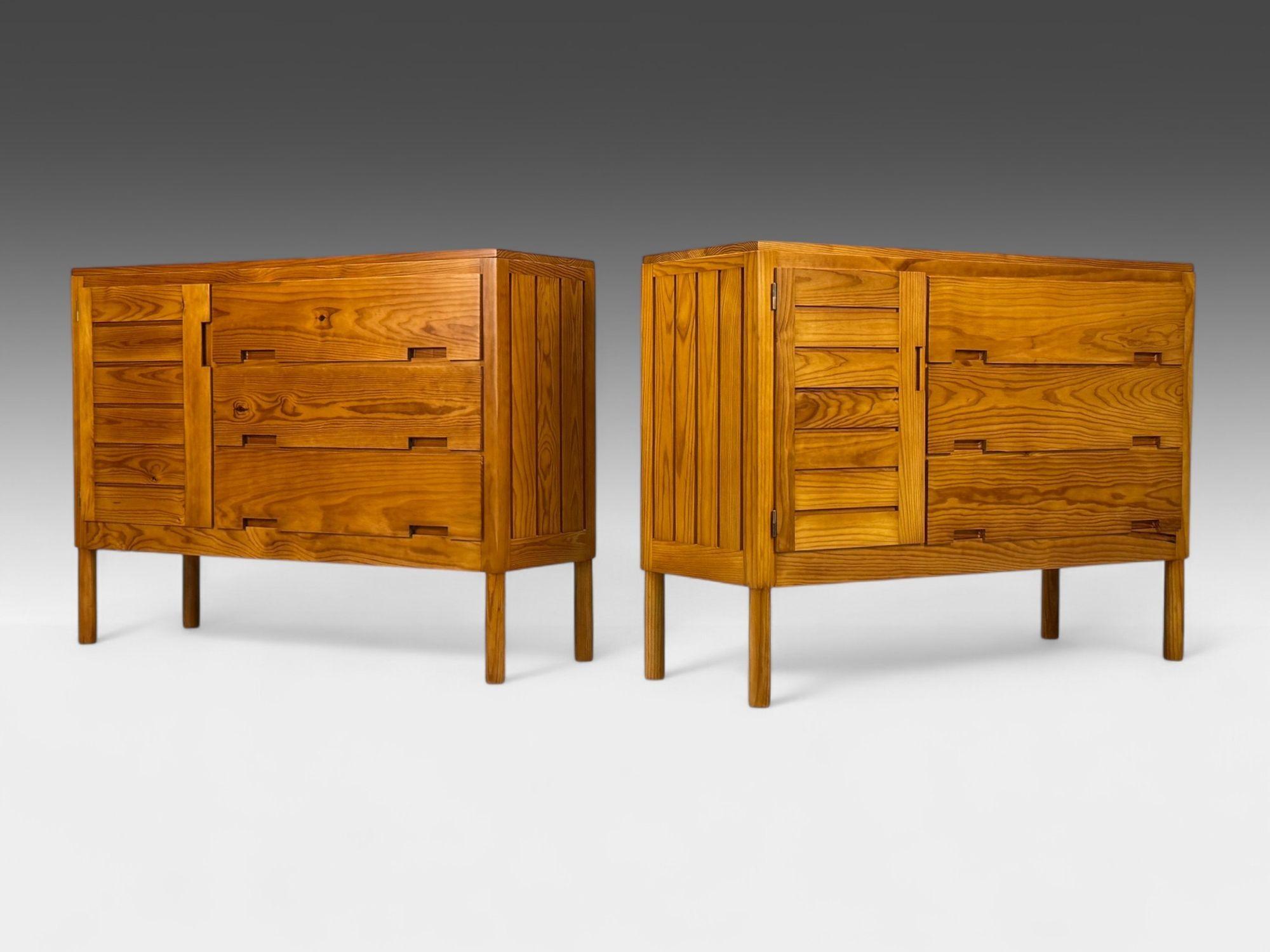 Pierre Gautier-Delaye, moderne français, pin des Landes, rares armoires ou commodes 