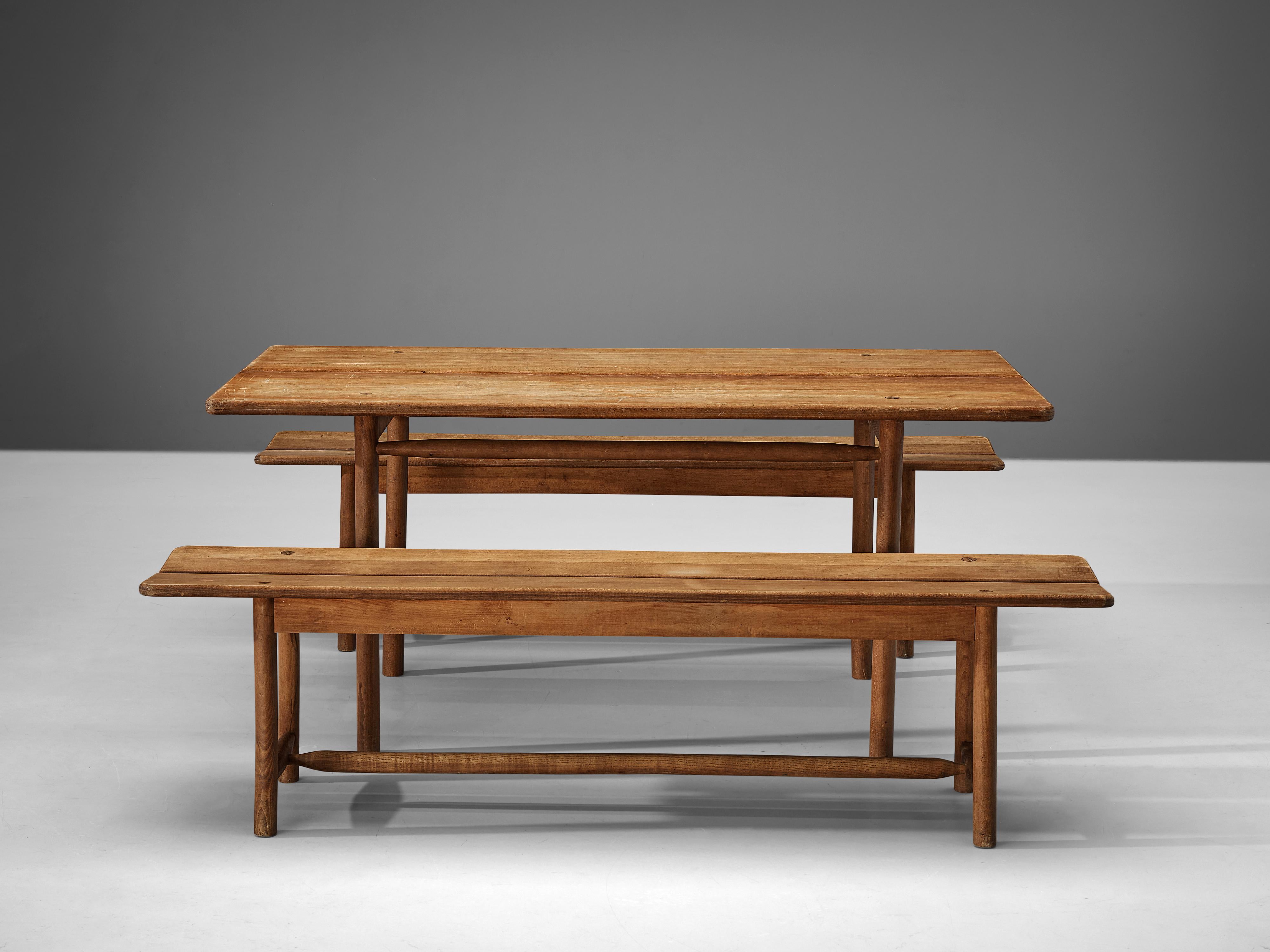 Pierre Gautier-Delaye French Set of Table with Benches 2