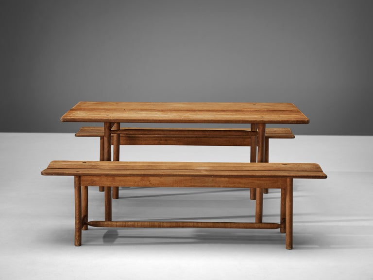 Pierre Gautier-Delaye French Set of Table with Benches For Sale 2