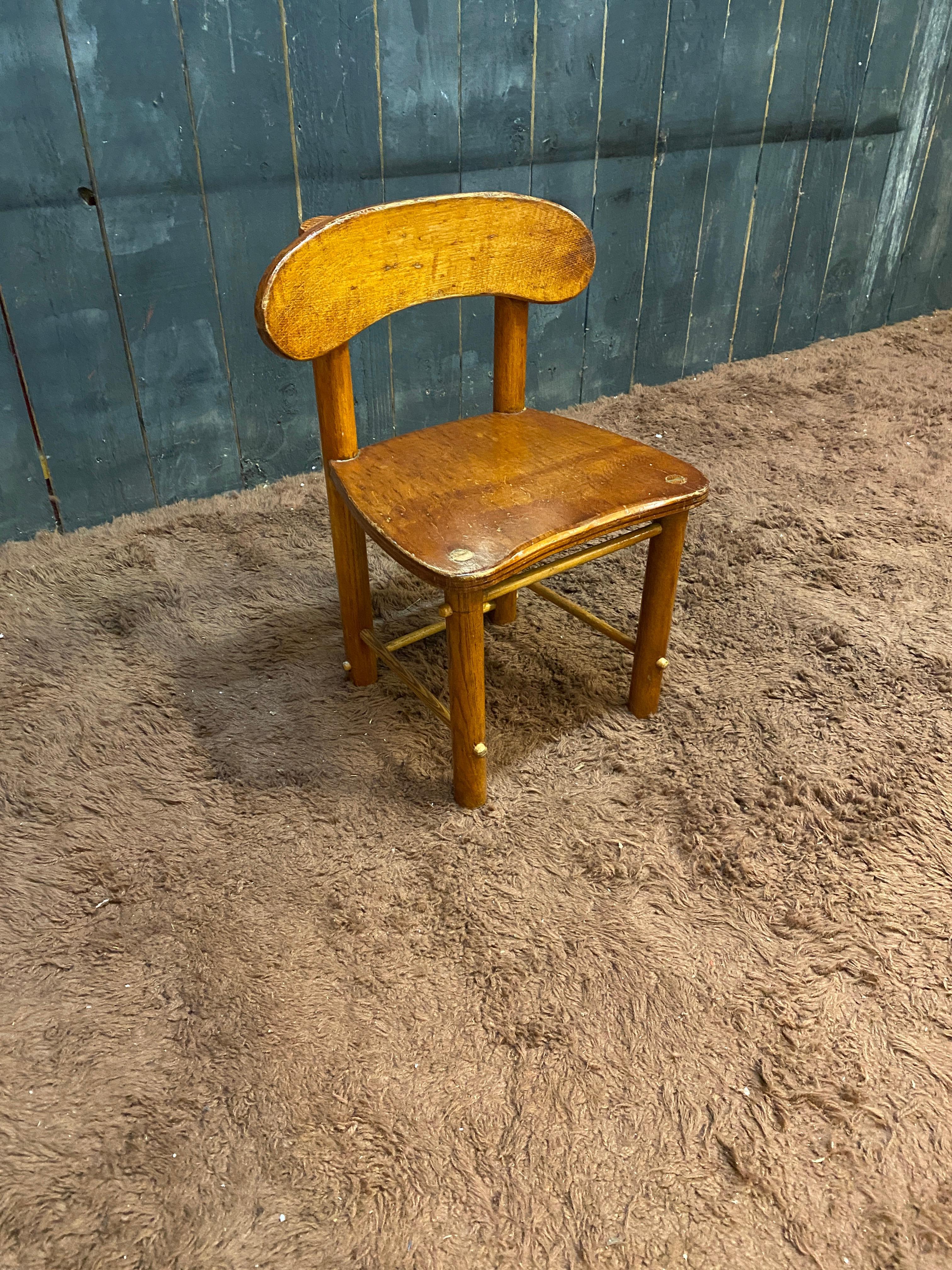 Pierre GAUTIER DELAYE (in the style of), small child's chair circa 1950/1960 In Good Condition For Sale In Saint-Ouen, FR